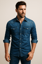 Denim Shirt For Men Durable Casual Wear Versatile Everyday - Nalani - Fashion Clothing and Decor