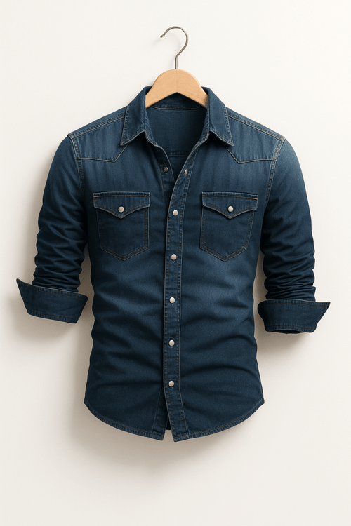 Denim Shirt For Men Durable Casual Wear Versatile Everyday - Nalani - Fashion Clothing and Decor