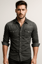 Denim Shirt For Men Durable Casual Wear Versatile Everyday - Nalani - Fashion Clothing and Decor