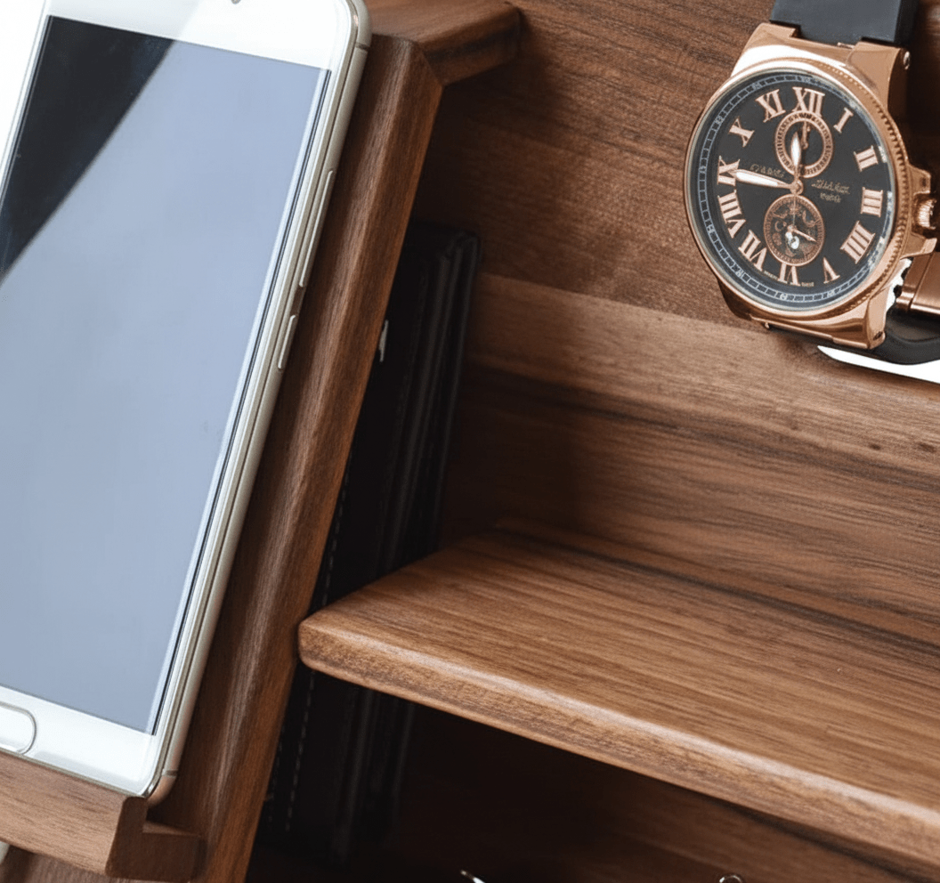 Desk Organizer – Wooden Desk Organizer & Docking Station for Phone, Glasses & Watch - Nalani - Fashion Clothing and Decor