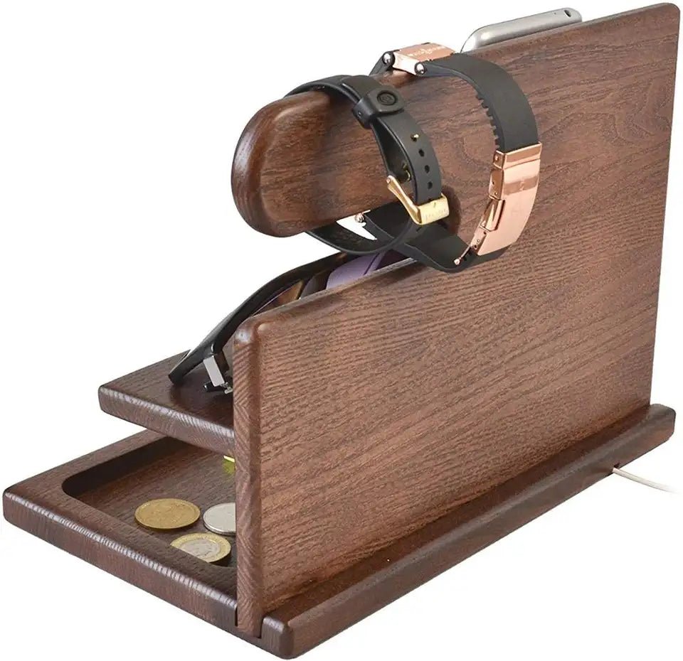 Desk Organizer – Wooden Desk Organizer & Docking Station for Phone, Glasses & Watch - Nalani - Fashion Clothing and Decor
