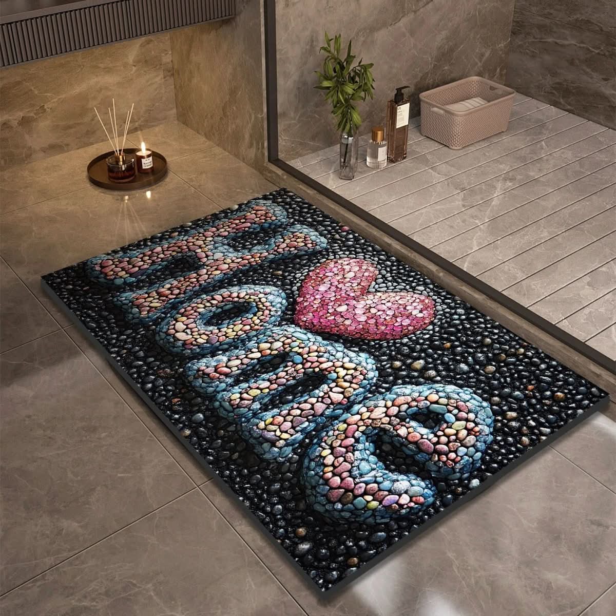 Diatomite Bath Mat with Non-Slip Rubber Base – Quick Dry Absorbent Bath Mat, 17 Designs, 16 x 24 to 24 x 35 in - Nalani - Fashion Clothing and Decor
