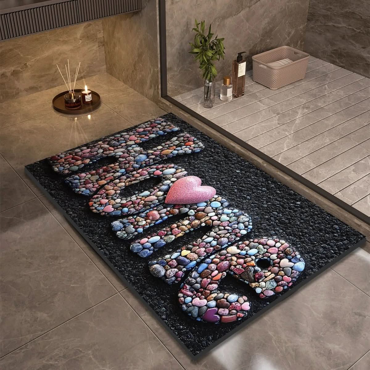 Diatomite Bath Mat with Non-Slip Rubber Base – Quick Dry Absorbent Bath Mat, 17 Designs, 16 x 24 to 24 x 35 in - Nalani - Fashion Clothing and Decor