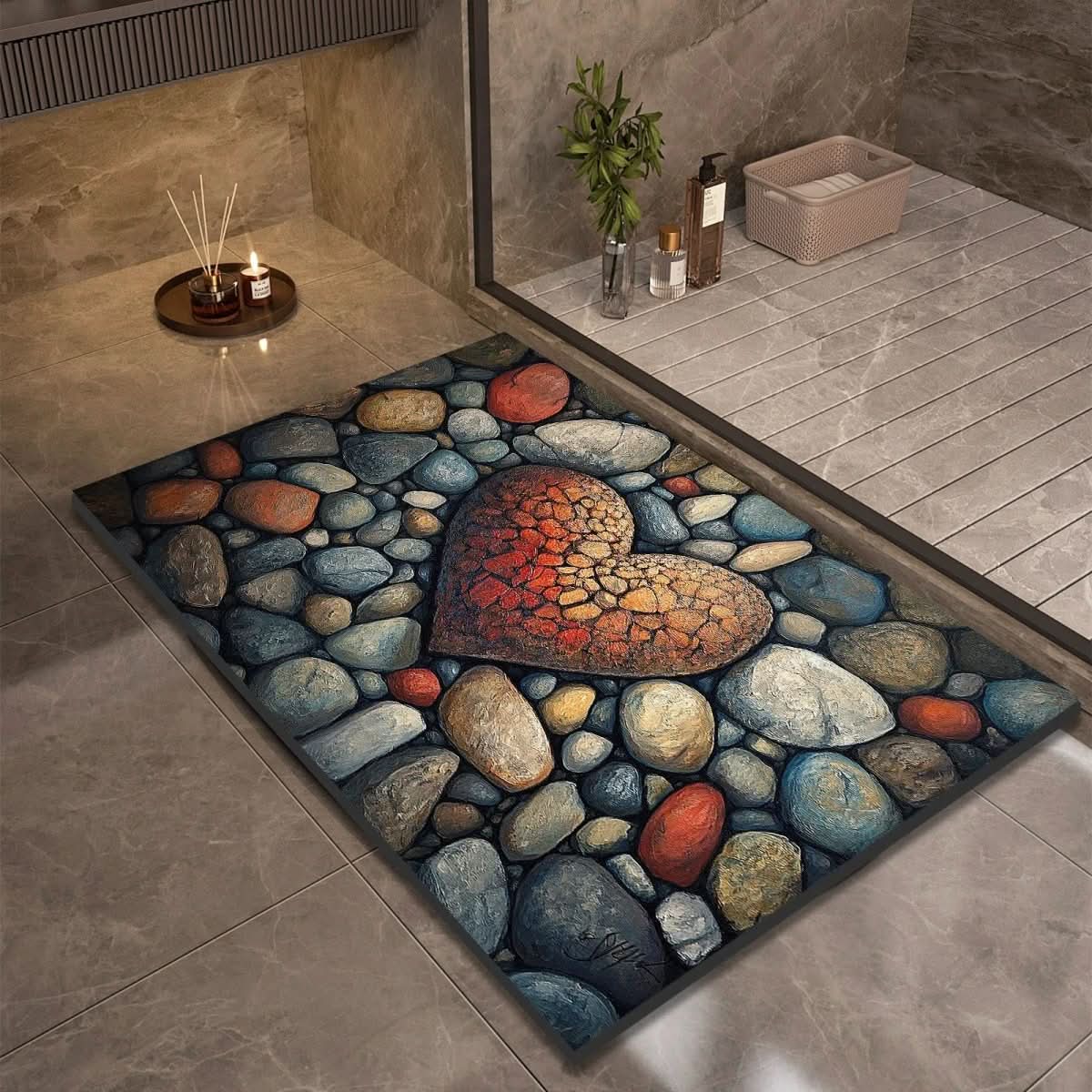 Diatomite Bath Mat with Non-Slip Rubber Base – Quick Dry Absorbent Bath Mat, 17 Designs, 16 x 24 to 24 x 35 in - Nalani - Fashion Clothing and Decor
