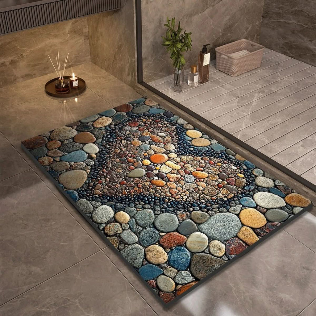 Diatomite Bath Mat with Non-Slip Rubber Base – Quick Dry Absorbent Bath Mat, 17 Designs, 16 x 24 to 24 x 35 in - Nalani - Fashion Clothing and Decor
