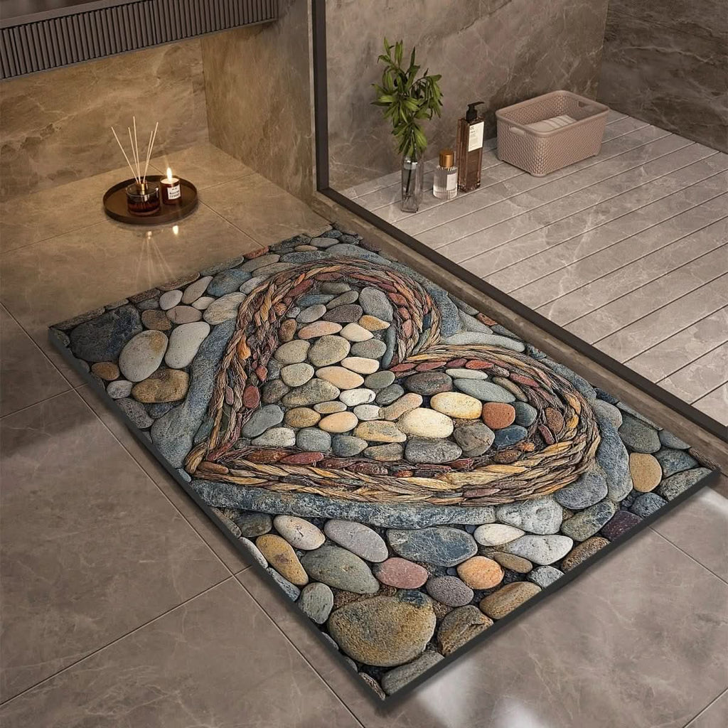 Diatomite Bath Mat with Non-Slip Rubber Base – Quick Dry Absorbent Bath Mat, 17 Designs, 16 x 24 to 24 x 35 in - Nalani - Fashion Clothing and Decor