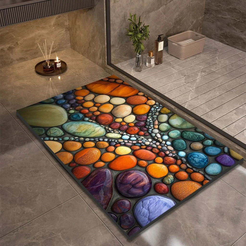 Diatomite Bath Mat with Non-Slip Rubber Base – Quick Dry Absorbent Bath Mat, 17 Designs, 16 x 24 to 24 x 35 in - Nalani - Fashion Clothing and Decor