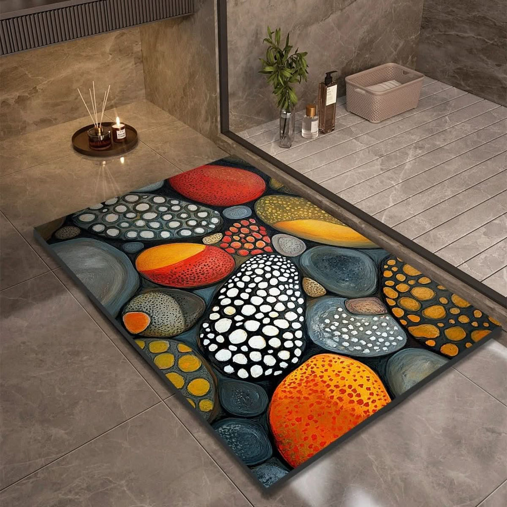 Diatomite Bath Mat with Non-Slip Rubber Base – Quick Dry Absorbent Bath Mat, 17 Designs, 16 x 24 to 24 x 35 in - Nalani - Fashion Clothing and Decor
