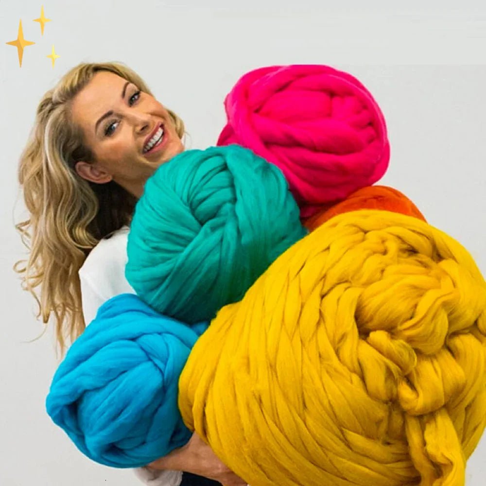DIY Chunky XL Wool Yarn 1000g (2.2 lb) – Super Bulky Arm Knitting Yarn for Chunky Knit Blankets & Cushions – LuxeWool - Nalani - Fashion Clothing and Decor