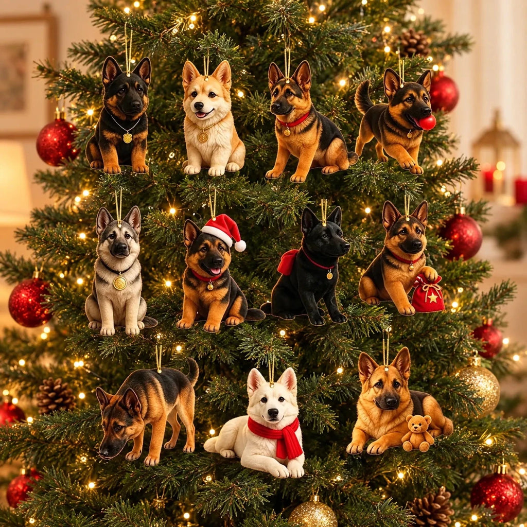 Dog Advent Calendar for Dog Lovers – 24 German Shepherd Acrylic Ornaments for the Christmas Tree - Nalani - Fashion Clothing and Decor