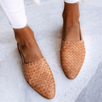 Donna | Elegant Woven Vegan Leather Ballerinas Lightweight Summer Flats - Nalani - Fashion Clothing and Decor