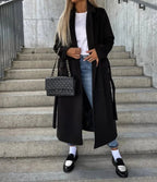 Double Breasted Winter Coat With Waist Belt And Classic Fit - Nalani - UK Fashion Clothing and Decor