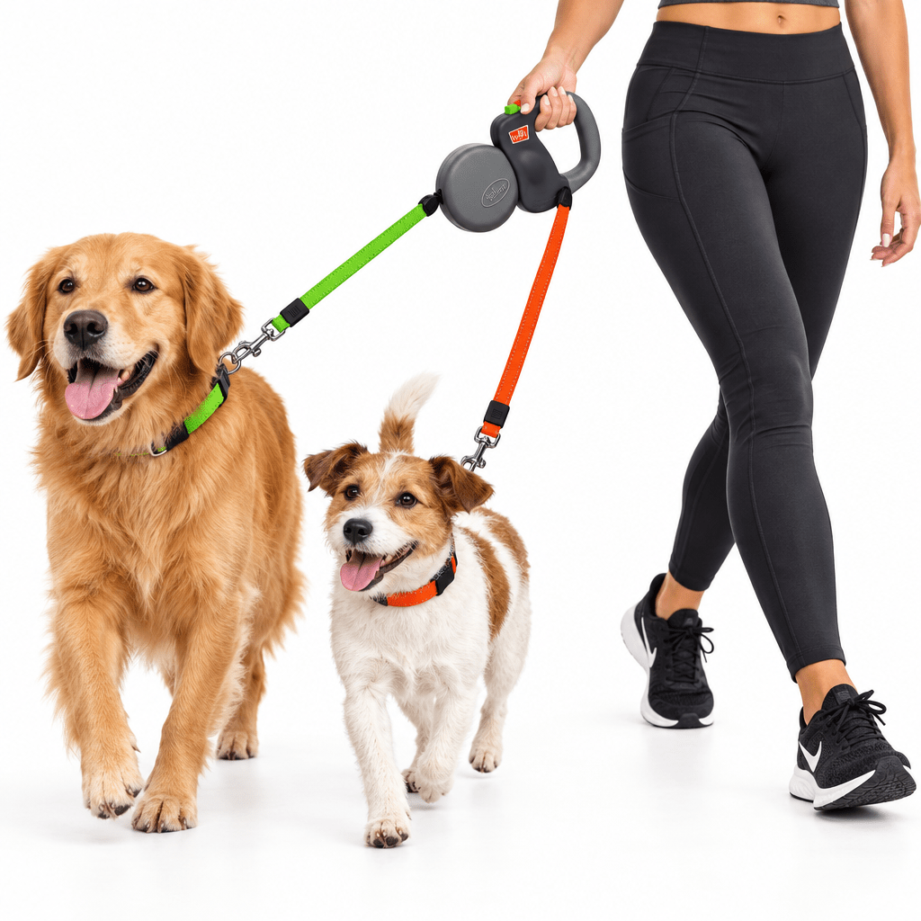 Double Dog Leash – Tangle-Free Dual Leash for 2 Dogs with 360° Swivel, Reflective – WalkMate - Nalani - Fashion Clothing and Decor