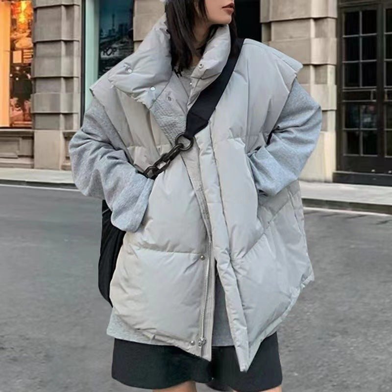 Down Cotton Womens Vest With Stand Collar For Cold Weather - Nalani - UK Fashion Clothing and Decor