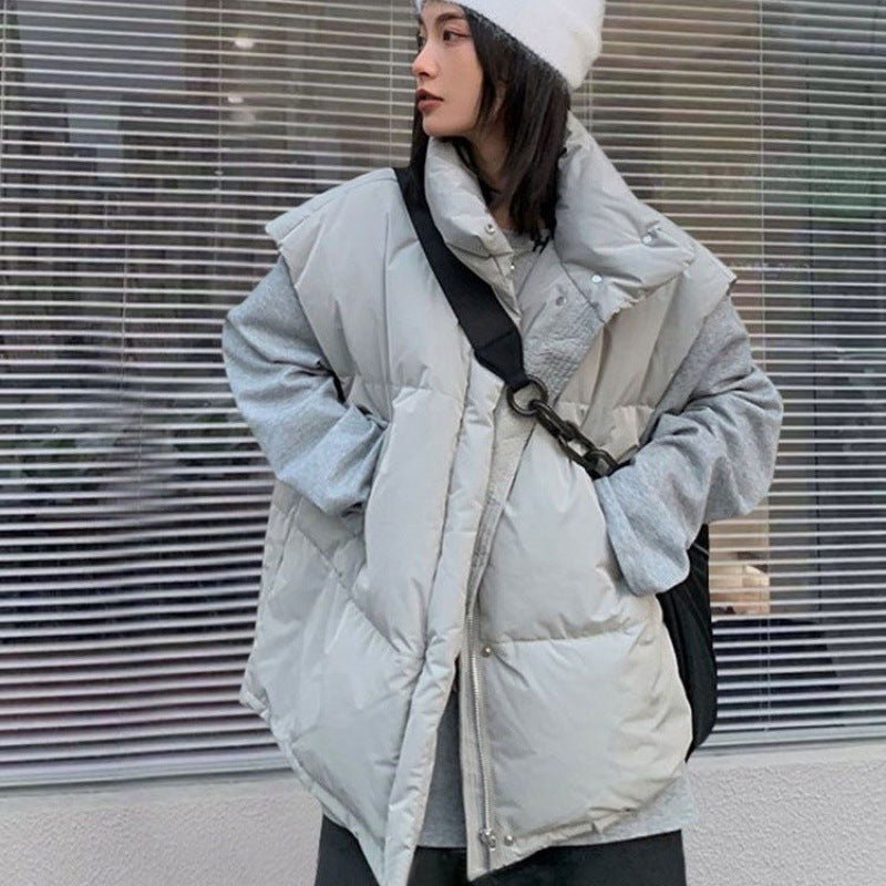 Down Cotton Womens Vest With Stand Collar For Cold Weather - Nalani - UK Fashion Clothing and Decor