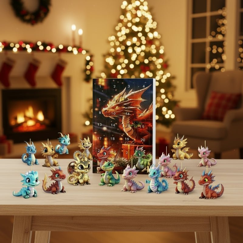 Dragon Advent Calendar – 24 Cute Cartoon Dragon Keychain Pendants, Christmas Countdown for Kids 6+ & Collectors - Nalani - Fashion Clothing and Decor