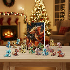 Dragon Advent Calendar – 24 Cute Cartoon Dragon Keychain Pendants, Christmas Countdown for Kids 6+ & Collectors - Nalani - Fashion Clothing and Decor