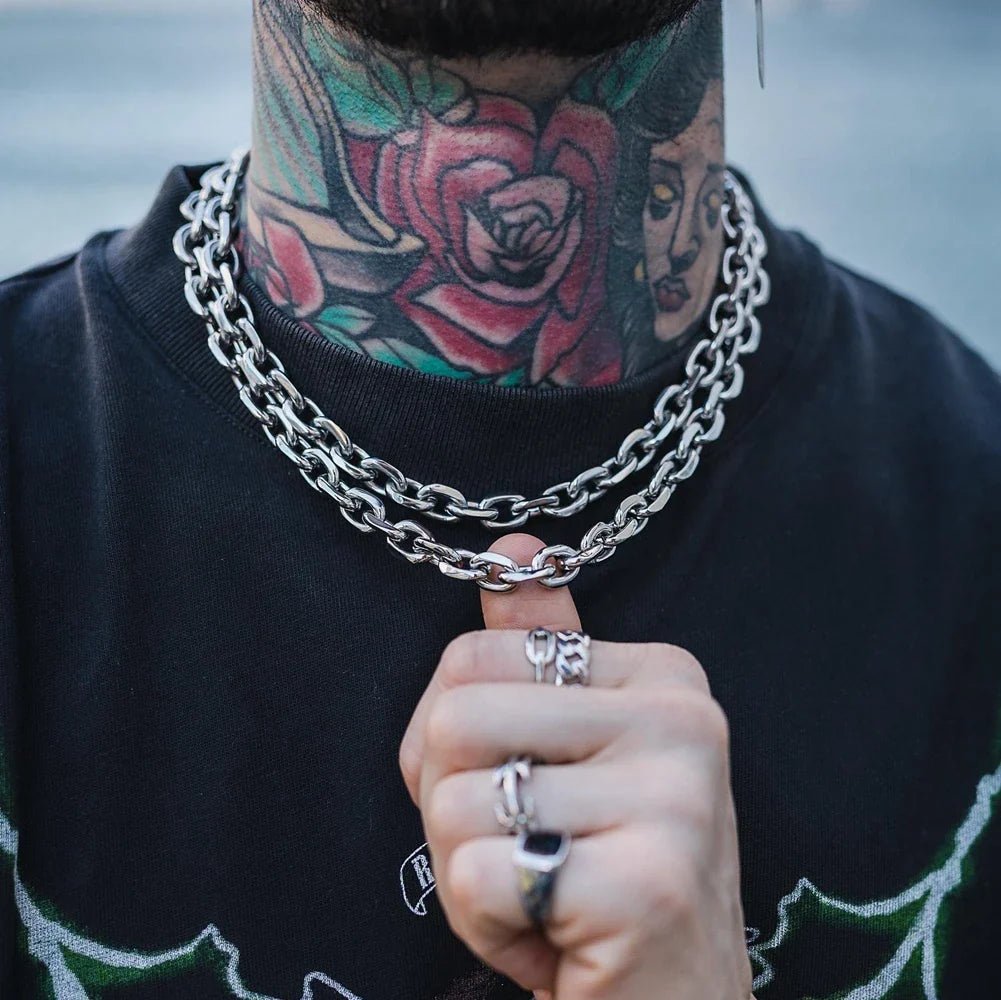 Draven Heavy Link Chain Stainless Steel Beveled Cable Link - Nalani - Fashion Clothing and Decor