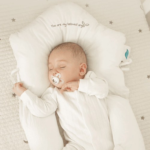 DreamNest | Hypoallergenic Baby Sleep Pillow - Ergonomic Breathable Infant Flat Head Prevention Cushion with Washable Organic Cotton Cover for Toddler Cot - Nalani - Fashion Clothing and Decor
