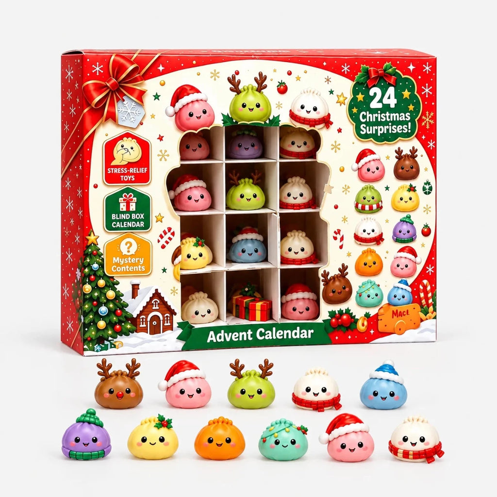 Dumpling Advent Calendar – 24 Blind Box Figures in Winter Designs, Bendable Collectible Toys, Countdown for Teens & Adults - Nalani - Fashion Clothing and Decor