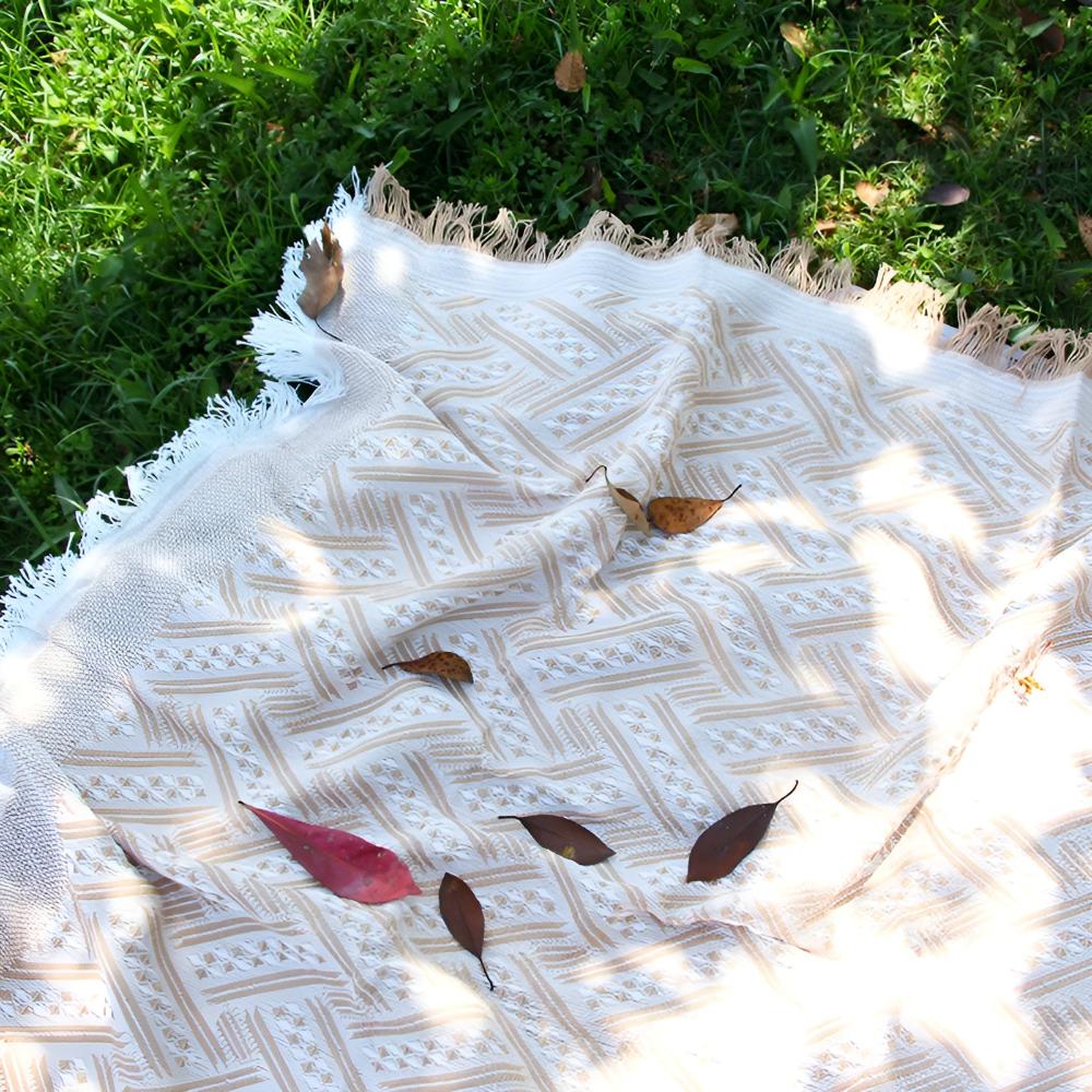 Durable Water Repellent Picnic Mat With Diamond Pattern 180x180 - Nalani - UK Fashion Clothing and Decor