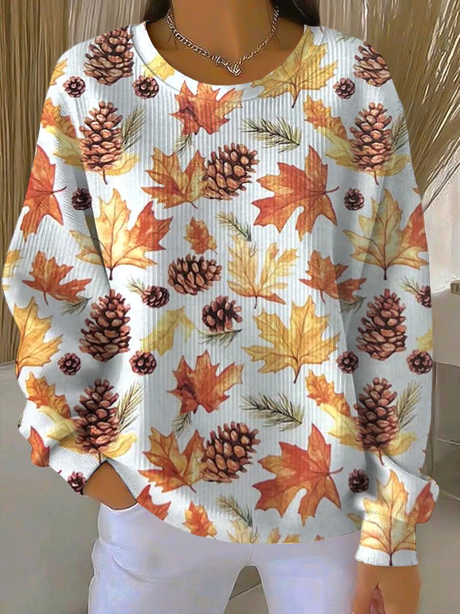 Ēden | Women's Autumn Print Sweatshirt - Long Sleeve Crewneck Pullover - Nalani - Fashion Clothing and Decor
