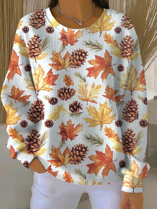 Ēden | Women's Autumn Print Sweatshirt - Long Sleeve Crewneck Pullover - Nalani - Fashion Clothing and Decor