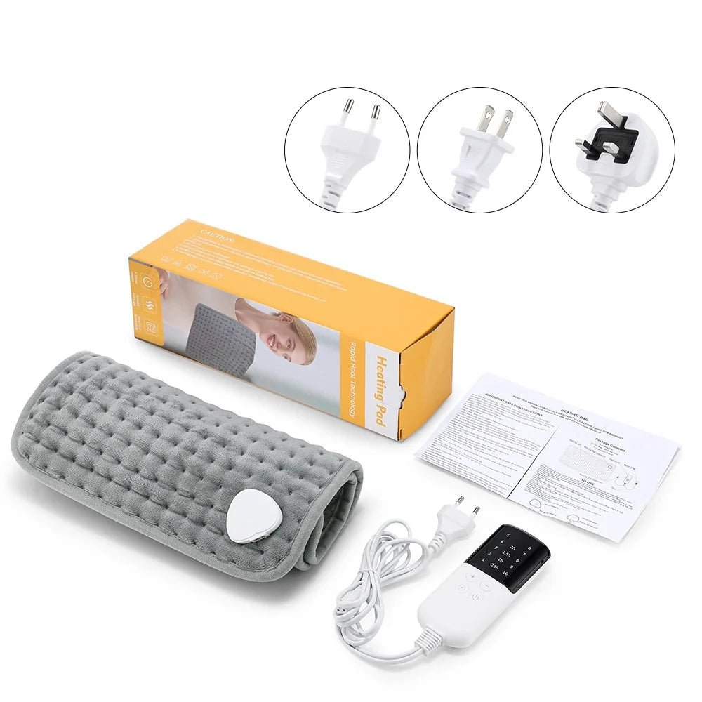 Electric Heating Pad 24 x 12 in – Soft Microvelvet Heat Pad with 9 or 10 Heat Settings & Timer – for Legs, Back and Hands - Nalani - Fashion Clothing and Decor