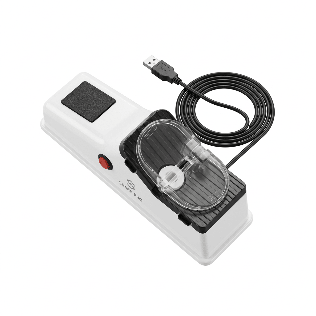Electric Knife Sharpener with USB Power – Compact Kitchen Knife Sharpener in Modern ABS Housing - Nalani - Fashion Clothing and Decor
