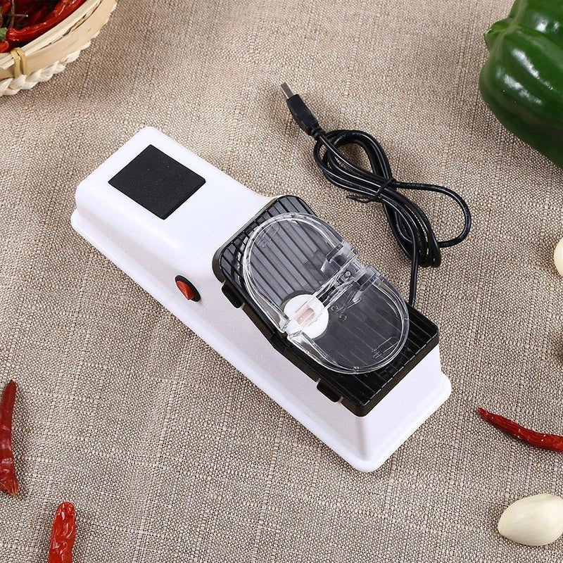 Electric Knife Sharpener with USB Power – Compact Kitchen Knife Sharpener in Modern ABS Housing - Nalani - Fashion Clothing and Decor