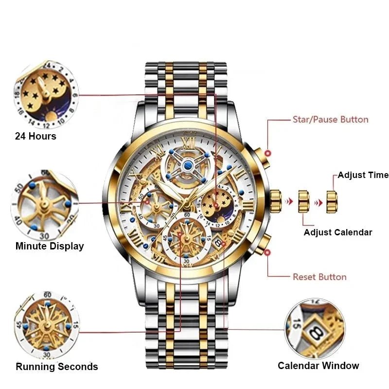 Elegant Business Quartz Mens Watch With Classic Design - Nalani - UK Fashion Clothing and Decor