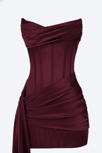 Elegant Short Evening Dress For Women With Corset Draping - Nalani - UK and AUS Fashion Clothing and Decor