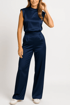 Elegant Sleeveless Jumpsuit High Neck Wide Leg For Formal Events - Nalani - UK and AUS Fashion Clothing and Decor