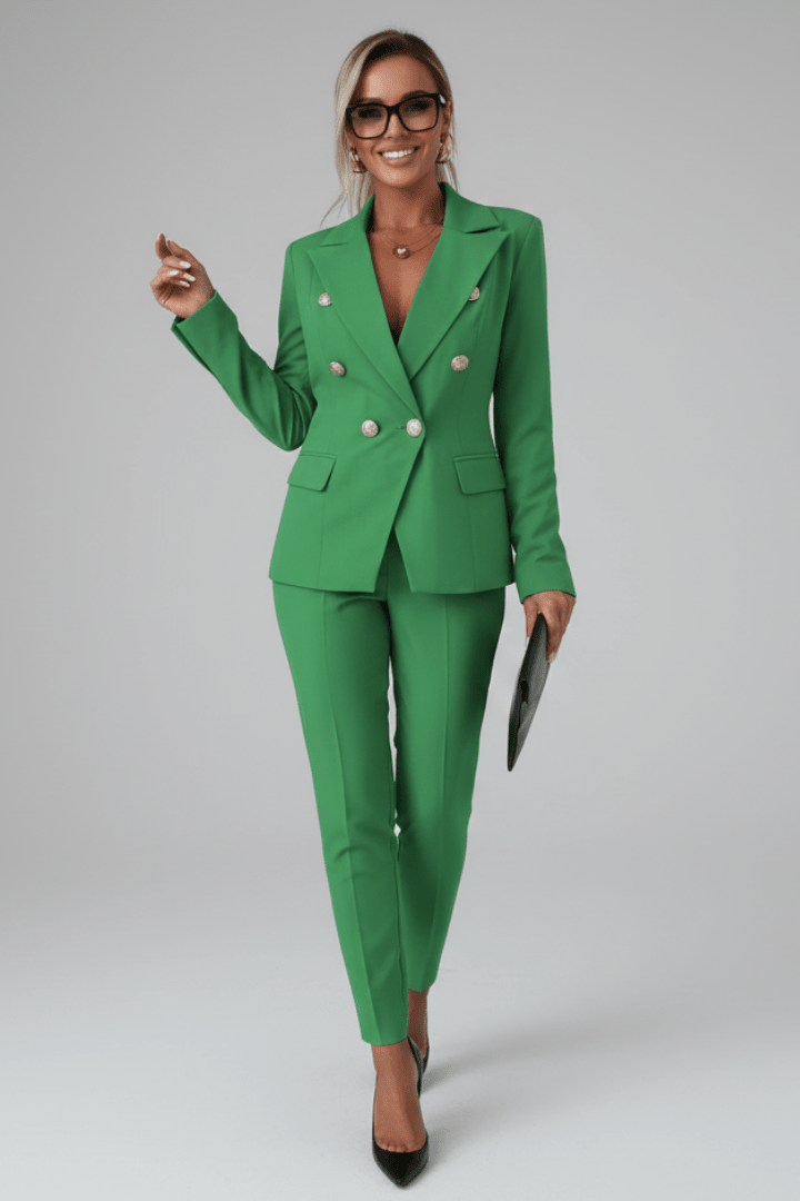 Elegant Tailored Suit Set for Women – Women's Trouser Suit, Blazer & Trousers for Work & Events, 10 Colours – Sophia Laurent - Nalani - Fashion Clothing and Decor