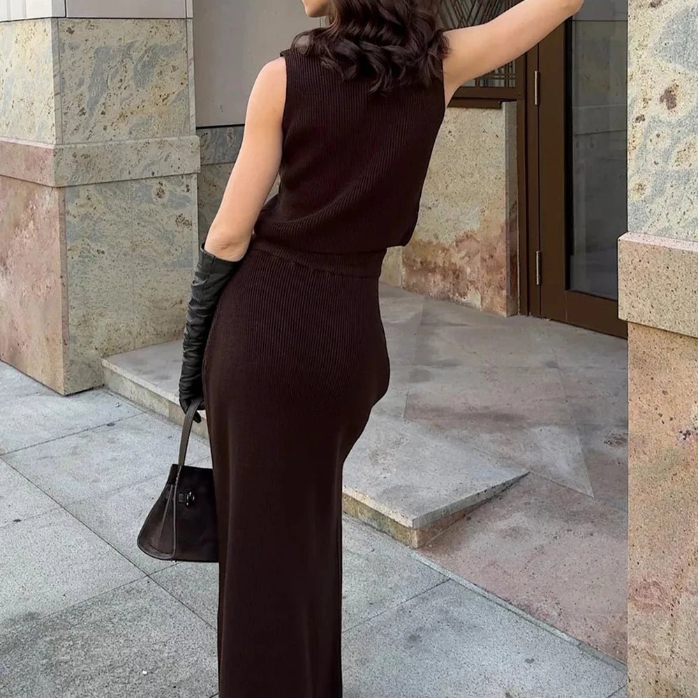 Elegant Two Piece Knit Skirt Set For Women Office - Nalani - UK and AUS Fashion Clothing and Decor