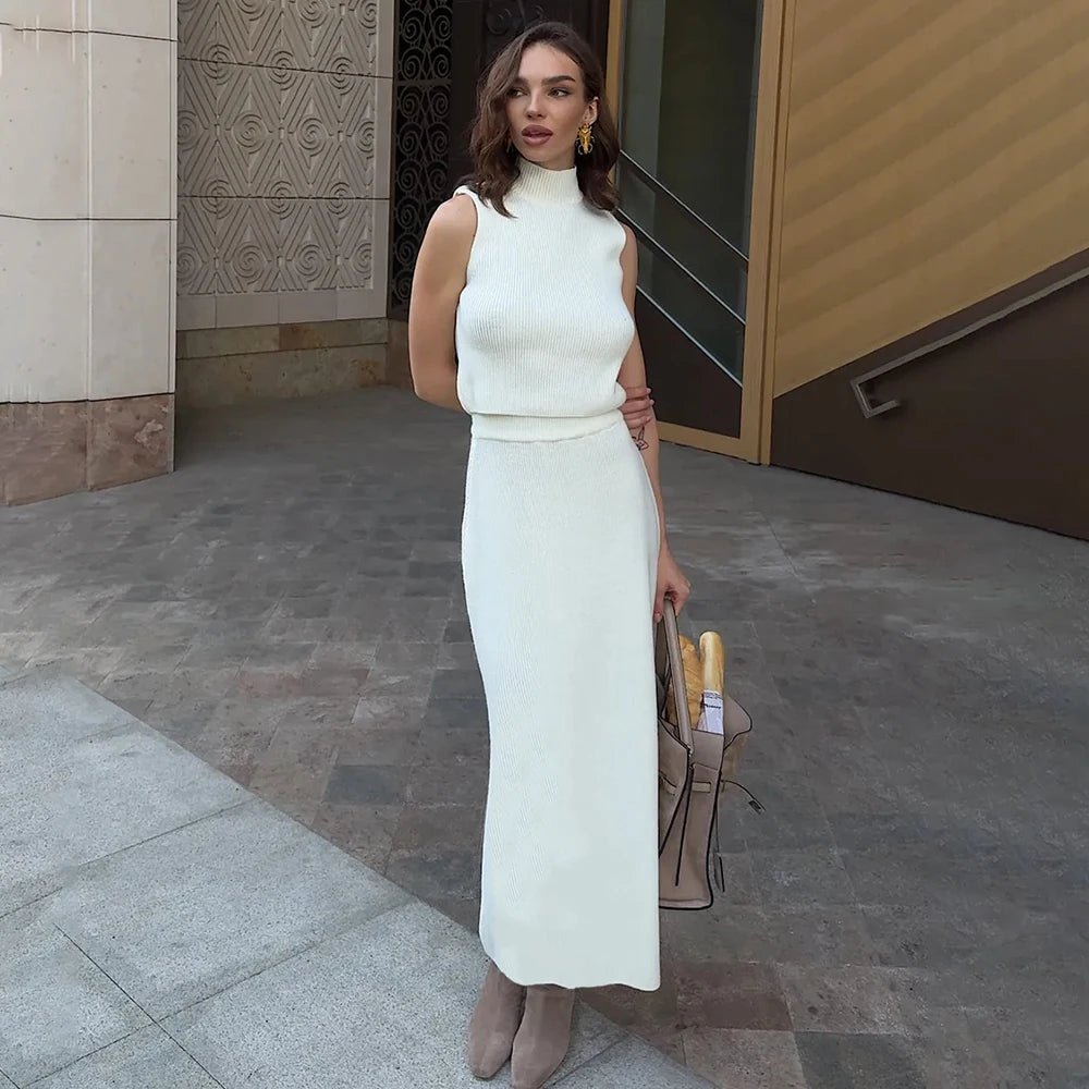 Elegant Two Piece Knit Skirt Set For Women Office - Nalani - UK and AUS Fashion Clothing and Decor