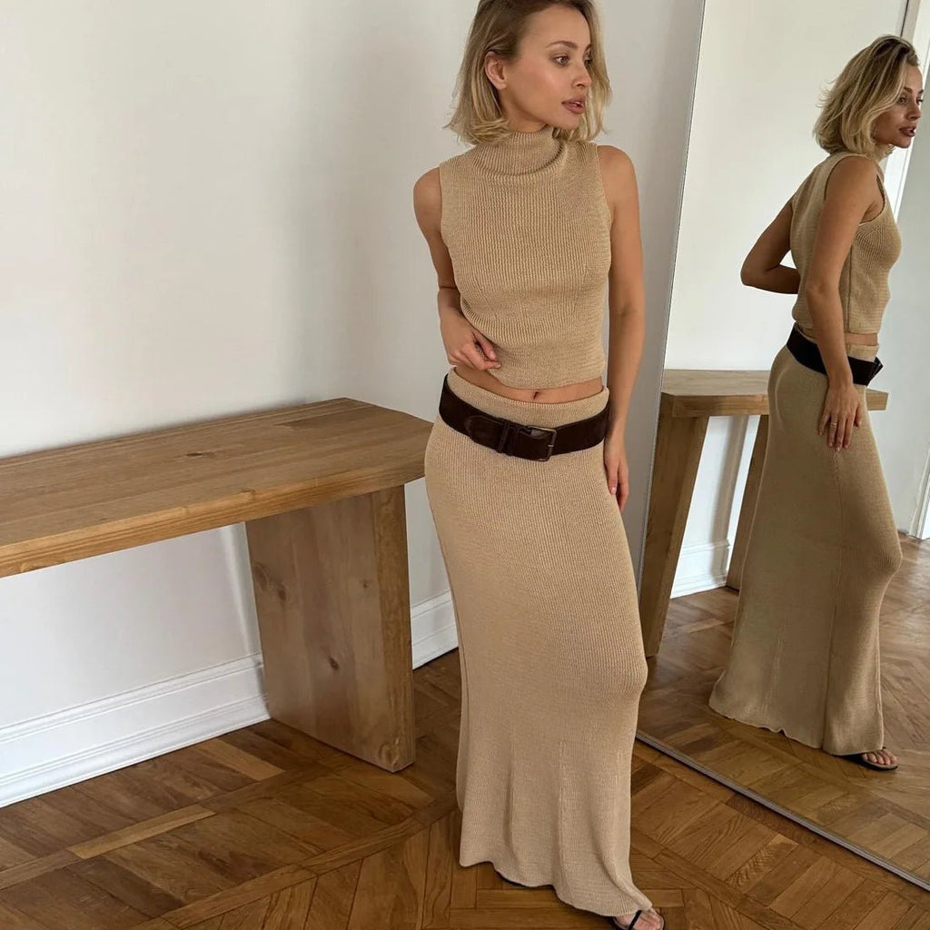 Elegant Two Piece Knit Skirt Set For Women Office - Nalani - UK and AUS Fashion Clothing and Decor