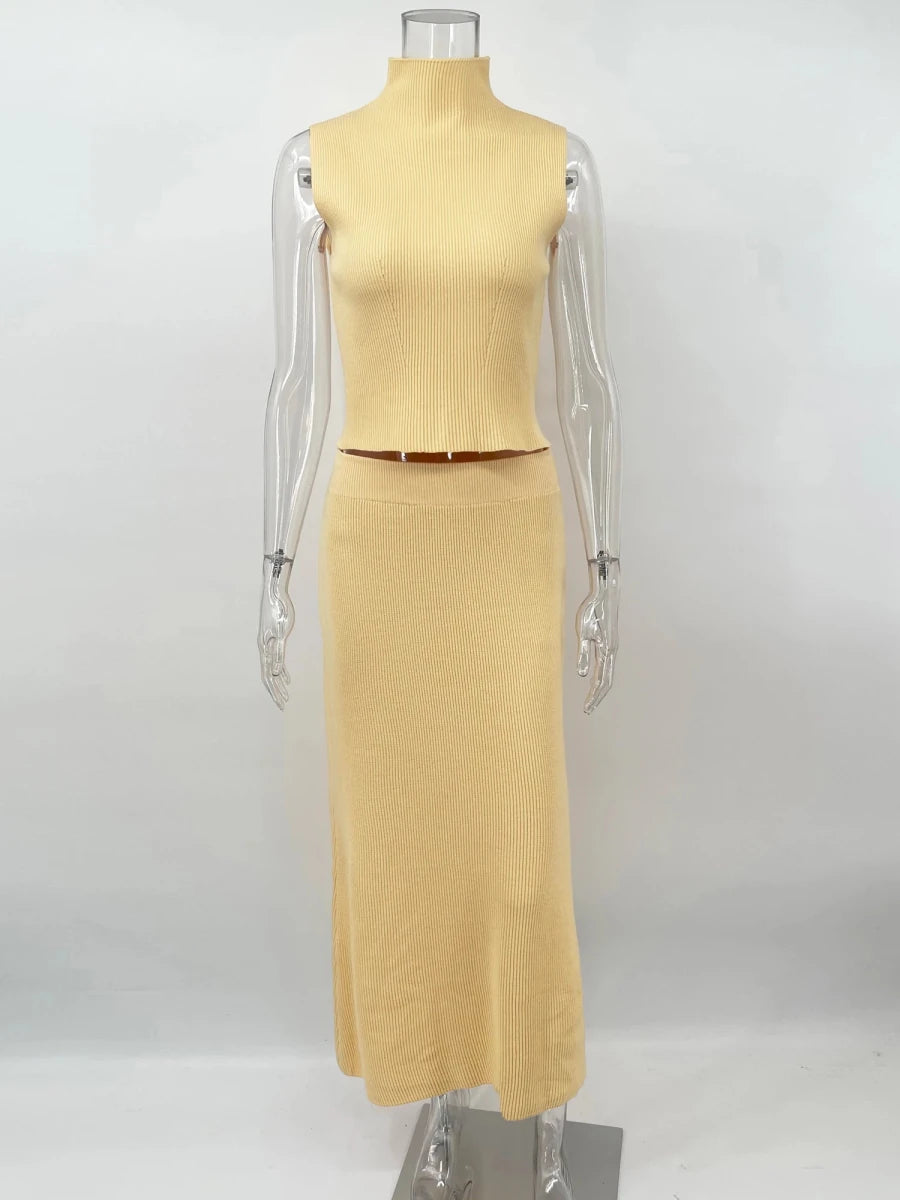 Elegant Two Piece Knit Skirt Set For Women Office - Nalani - UK and AUS Fashion Clothing and Decor
