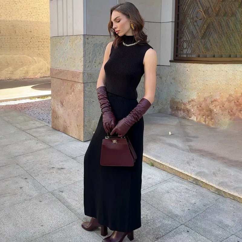 Elegant Two Piece Knit Skirt Set For Women Office - Nalani - UK and AUS Fashion Clothing and Decor