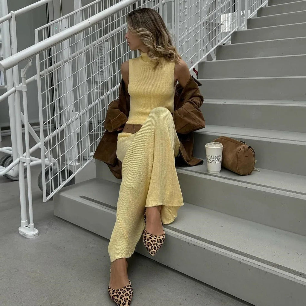 Elegant Two Piece Knit Skirt Set For Women Office - Nalani - UK and AUS Fashion Clothing and Decor