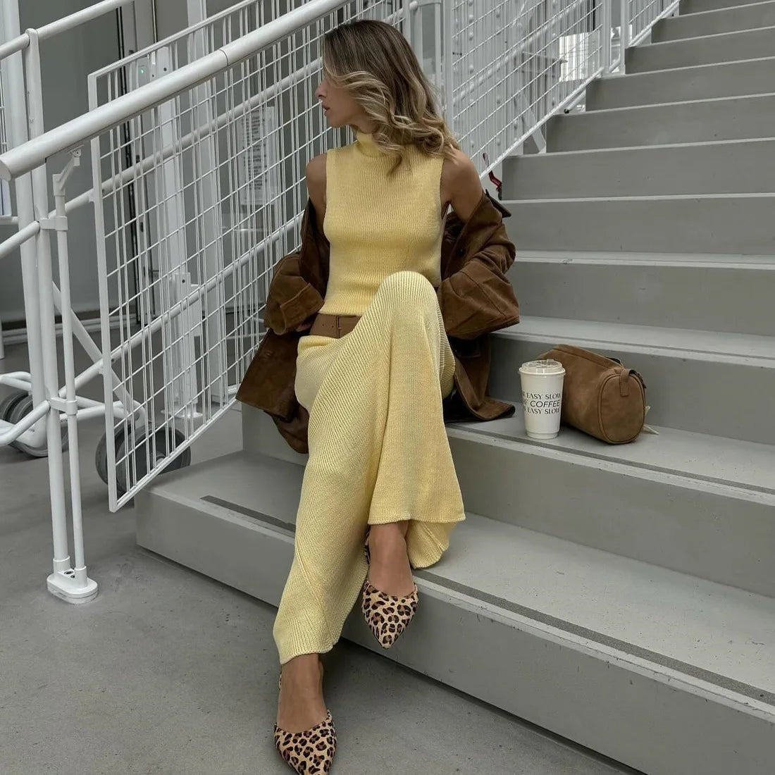 Elegant Two Piece Knit Skirt Set For Women Office - Nalani - UK and AUS Fashion Clothing and Decor