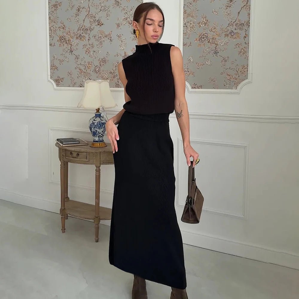 Elegant Two Piece Knit Skirt Set For Women Office - Nalani - UK and AUS Fashion Clothing and Decor