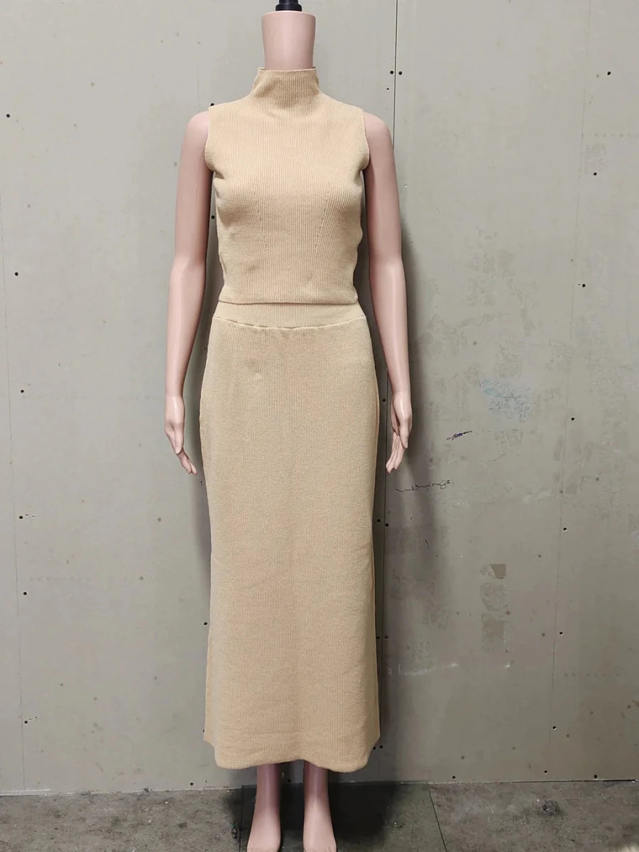 Elegant Two Piece Knit Skirt Set For Women Office - Nalani - UK and AUS Fashion Clothing and Decor