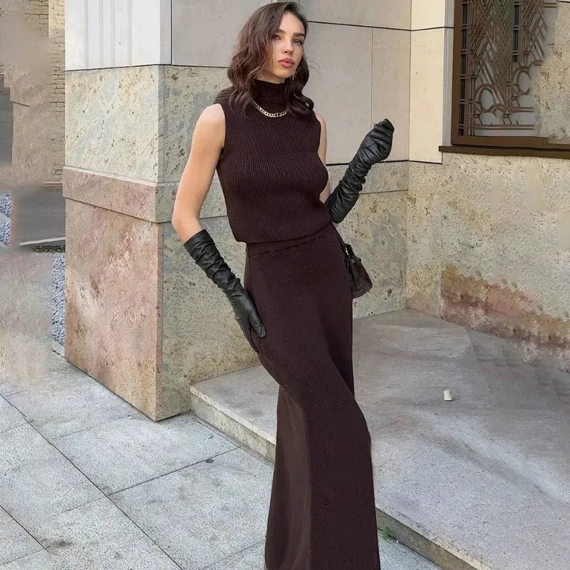 Elegant Two Piece Knit Skirt Set For Women Office - Nalani - UK and AUS Fashion Clothing and Decor