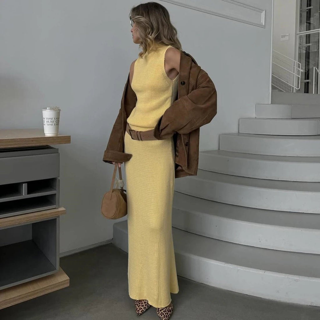 Elegant Two Piece Knit Skirt Set For Women Office - Nalani - UK and AUS Fashion Clothing and Decor