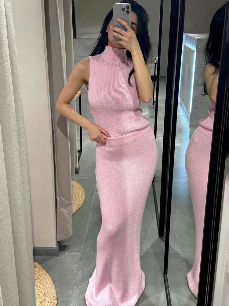 Elegant Two Piece Knit Skirt Set For Women Office - Nalani - UK and AUS Fashion Clothing and Decor