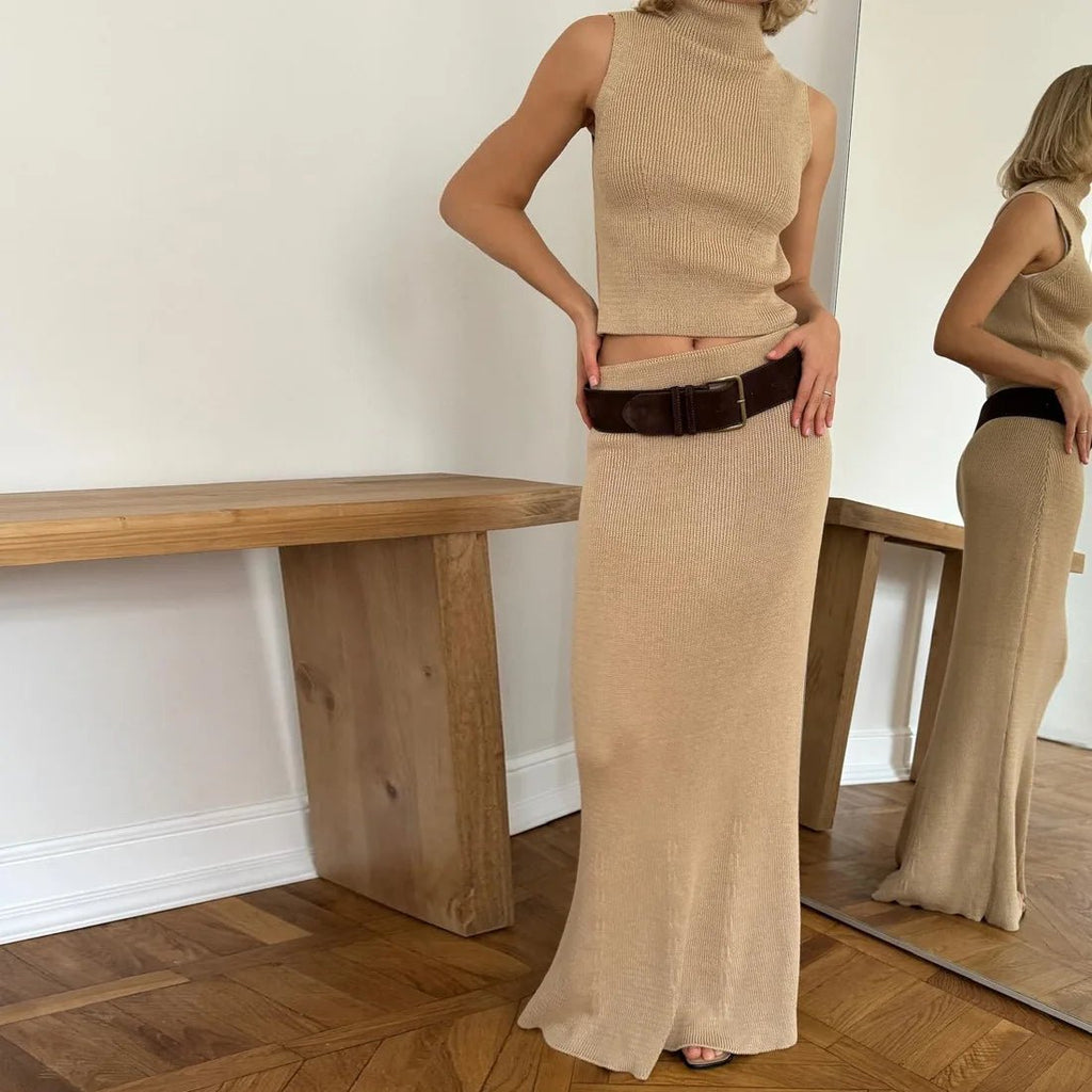 Elegant Two Piece Knit Skirt Set For Women Office - Nalani - UK and AUS Fashion Clothing and Decor