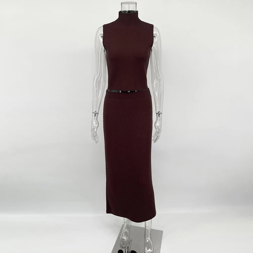 Elegant Two Piece Knit Skirt Set For Women Office - Nalani - UK and AUS Fashion Clothing and Decor