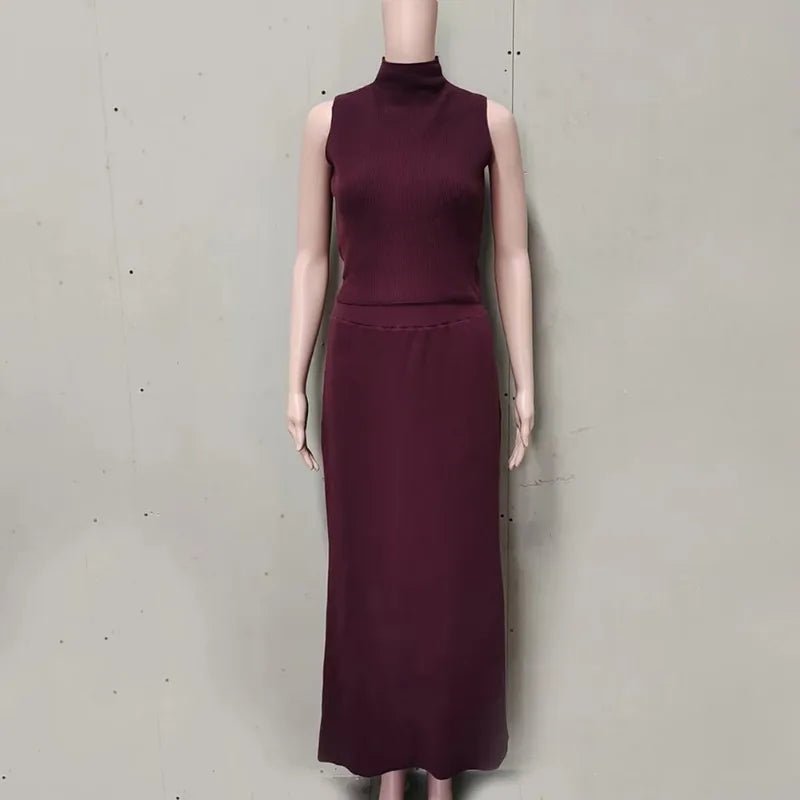 Elegant Two Piece Knit Skirt Set For Women Office - Nalani - UK and AUS Fashion Clothing and Decor