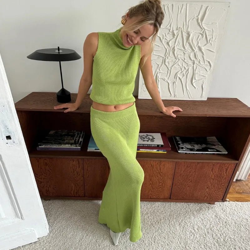 Elegant Two Piece Knit Skirt Set For Women Office - Nalani - UK and AUS Fashion Clothing and Decor